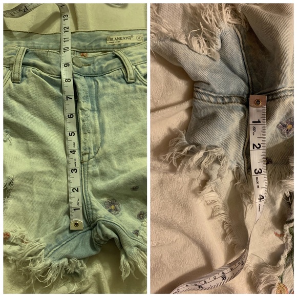 Blank NYC Hiker Light Wash Embroidered Distressed Denim Shorts 29 - Picture 8 of 9